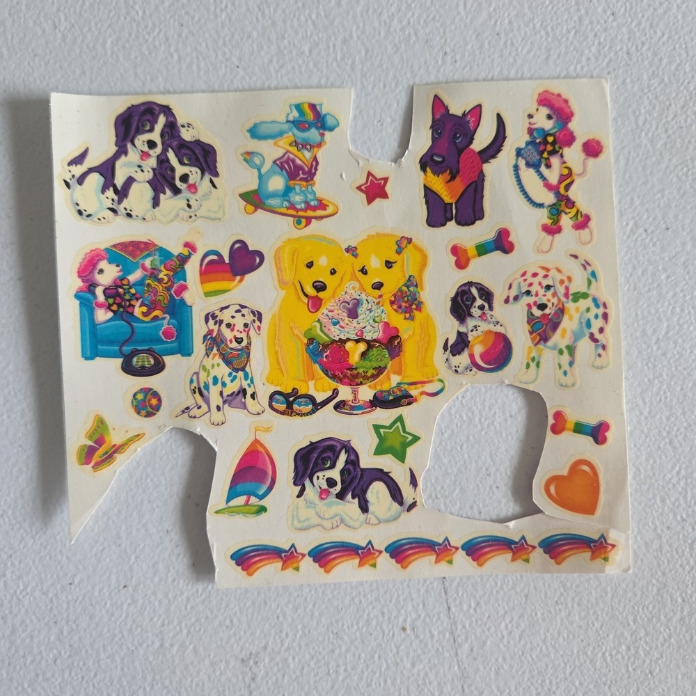 Lisa Frank Temporary Tattoos Small Sheet Dogs Rainbow Y2K Vintage Spots